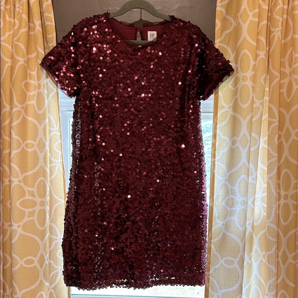 GAP Deep Red Sequin Dress